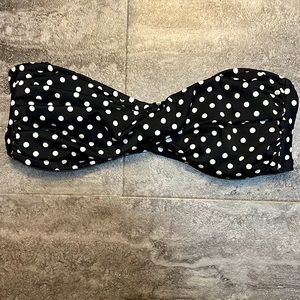 Massimo Black and White Polka Dot Print Bikini Top Size Medium